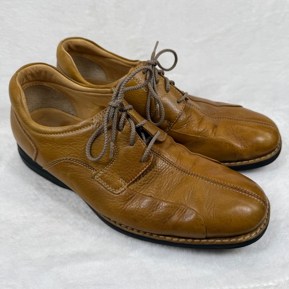Johnston & Murphy Mens Tan Leather Square Toe Oxford Shoes 20-7233‎ Size 11M